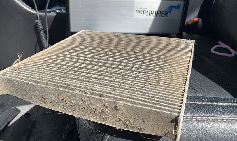 Dirty car air conditioning cabin filter